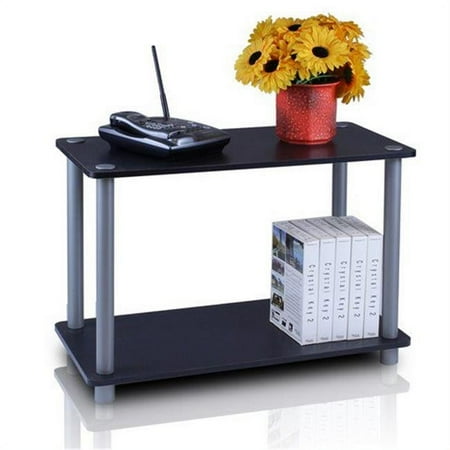 Turn-N-Tube 2-Tier No Tools Tube Shelf-End Table, Black & Grey - 15.75 x 23.6 x 11.6 in.
