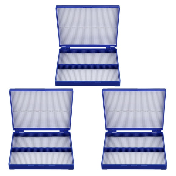 Boîte Rectangulaire en Plastique Bleu Royal pour 300 Microslides