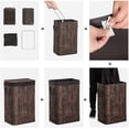 thumbnail image 3 of 72L Laundry Hamper with Lid Bamboo Laundry Basket with Liner Bag Foldable Storage Hamper with Handles Rustic Brown, 3 of 8