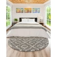 thumbnail image 4 of Unique Loom Trellis Shag Collection Area Rug - Ruth (10' Round Gray/Ivory), 4 of 11