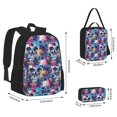 thumbnail image 2 of Balery cool Skull colorful Mochila escolar 3 en 1 para niños: mochila resistente con lonchera térmica y estuche para lápices. Mochila escolar para niños y niñas., 2 of 7