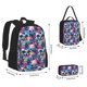 thumbnail image 2 of Disketp cool Skull colorful Mochila Estampada de Gran Capacidad con Lonchera y Estuche, Set de 3 Piezas para Estudiantes, 2 of 7