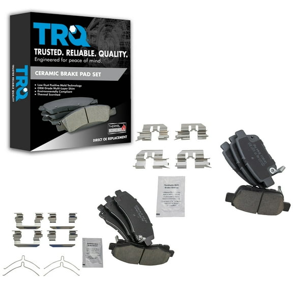 TRQ Front & Rear Ceramic Disc Brake Pad Kit for Acura TL Honda Ridgeline BFA14092