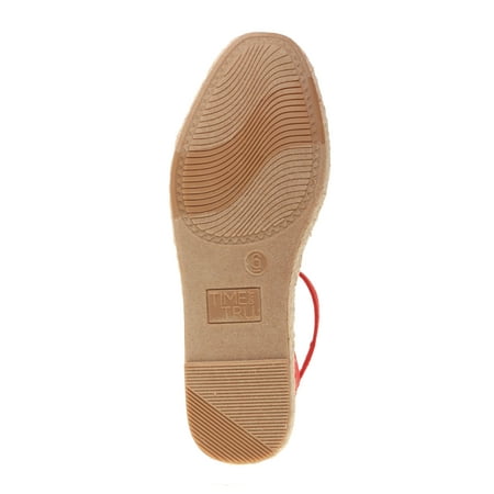 time and tru women's ankle strap espadrille flats