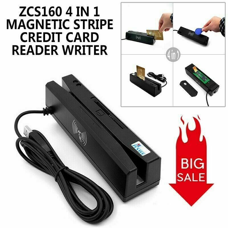 ZCS160 4-in-1 Magnetic Card Reader EMV//IC Chip//RFID//PSAM Cards Reader Writer