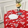 thumbnail image 6 of SKYSONIC XOXO Pattern Round Tablecloth 60inch Indoor Wrinkle Free, Valentine Red Heart Circular Lace Table Cover Washable for Kitchen Dining Decor, 6 of 7