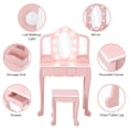 thumbnail image 3 of Roromall Kids Vanity Set with 3 Mirrors and Drawer - Pretend Play Dress-Up Fun, Lights & Wooden Makeup Playset for Girls 4-9 Yrs, 3 of 9