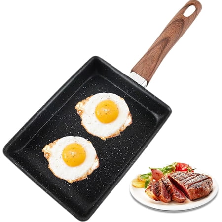 Tamagoyaki Pan Japanese Omelette Maker, Rectangular Non-Stick Egg Skillet with "Sloped-Front" Design, PFOA-Free Cookware for Sushi Bento
