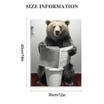 thumbnail image 2 of Acheng  Funny Brown Bear Toilet Wall Art Black And White Canvas Kids Bathroom Wall Decor Farmhouse Animal Pictures Print Bathroom Wall Decorations Office Bedroom Framed Artwork  12x16 in, 2 of 5