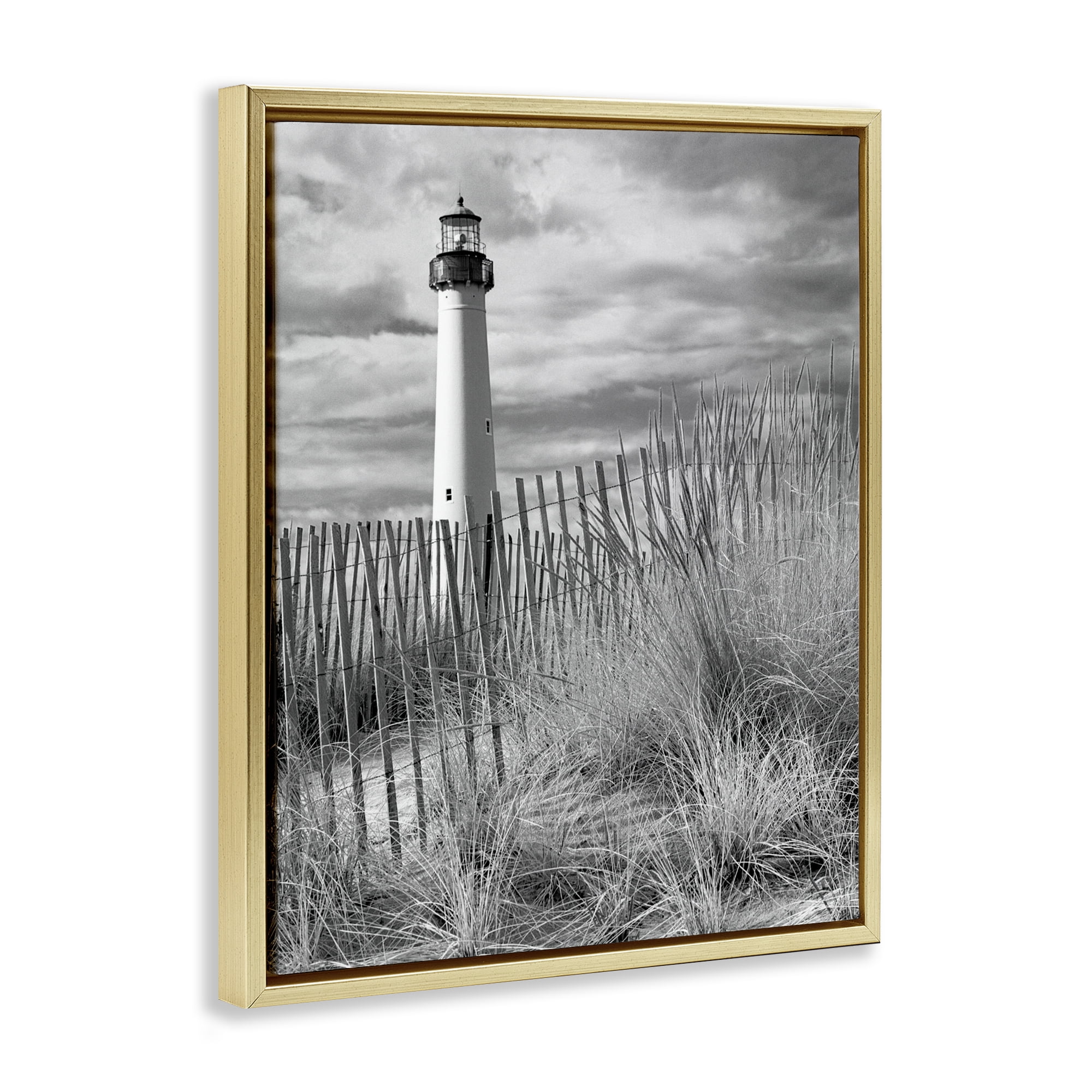 Stupell Industries Cape May Lighthouse View Gold Framed Floater Canvas Wall Art, design by MJ Photography