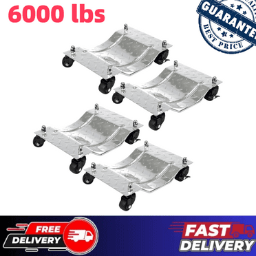 4pcs Car Dolly Wheel Heavy Duty Skate Auto Repair Dolly Slide 6000lbs Load 12*16