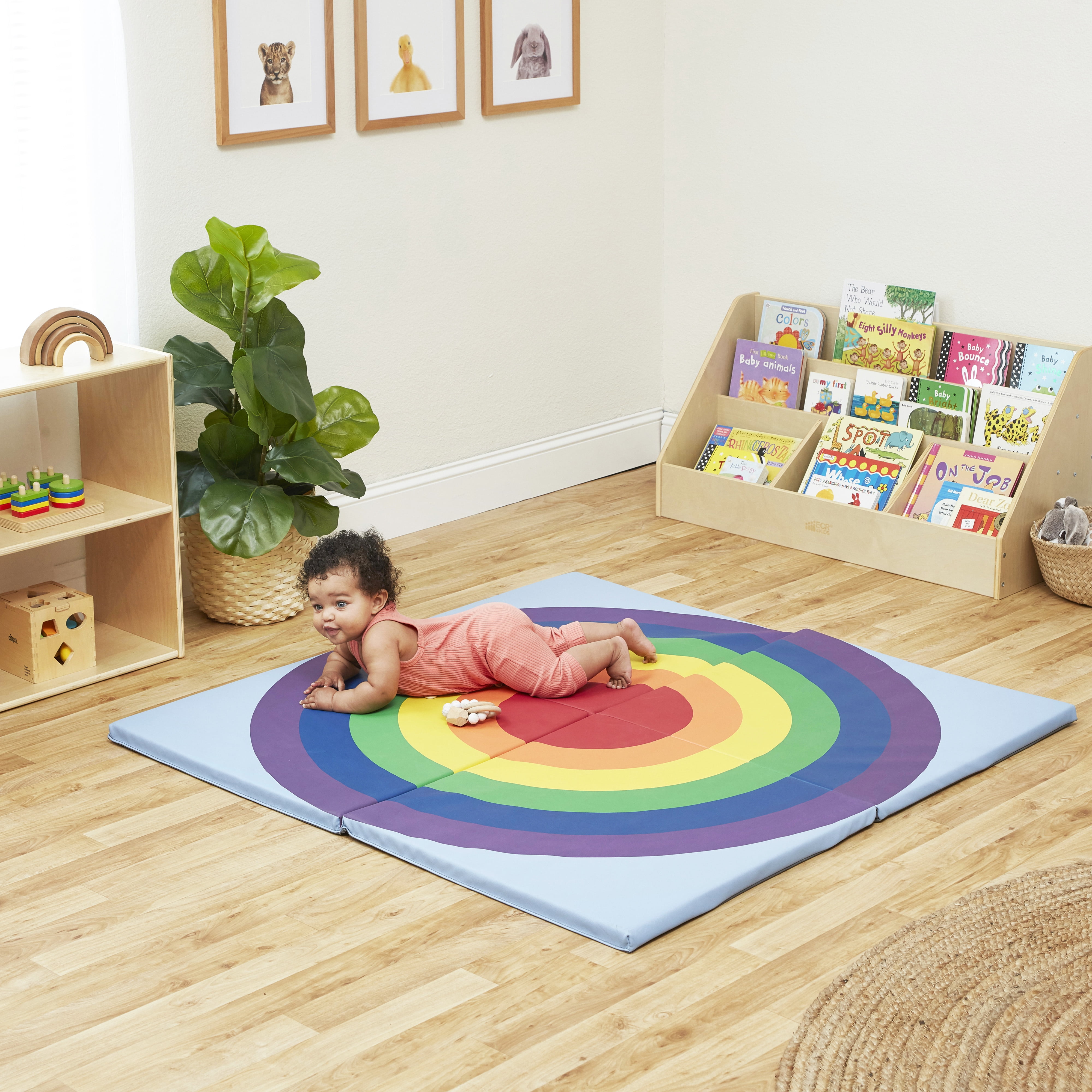 ECR4Kids SoftZone Rainbow Activity Mat, Rainbow