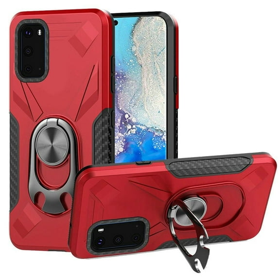 GSA Deluxe Case w/Beer Opener Ring Stand for Samsung Galaxy S20 (6.2") Red