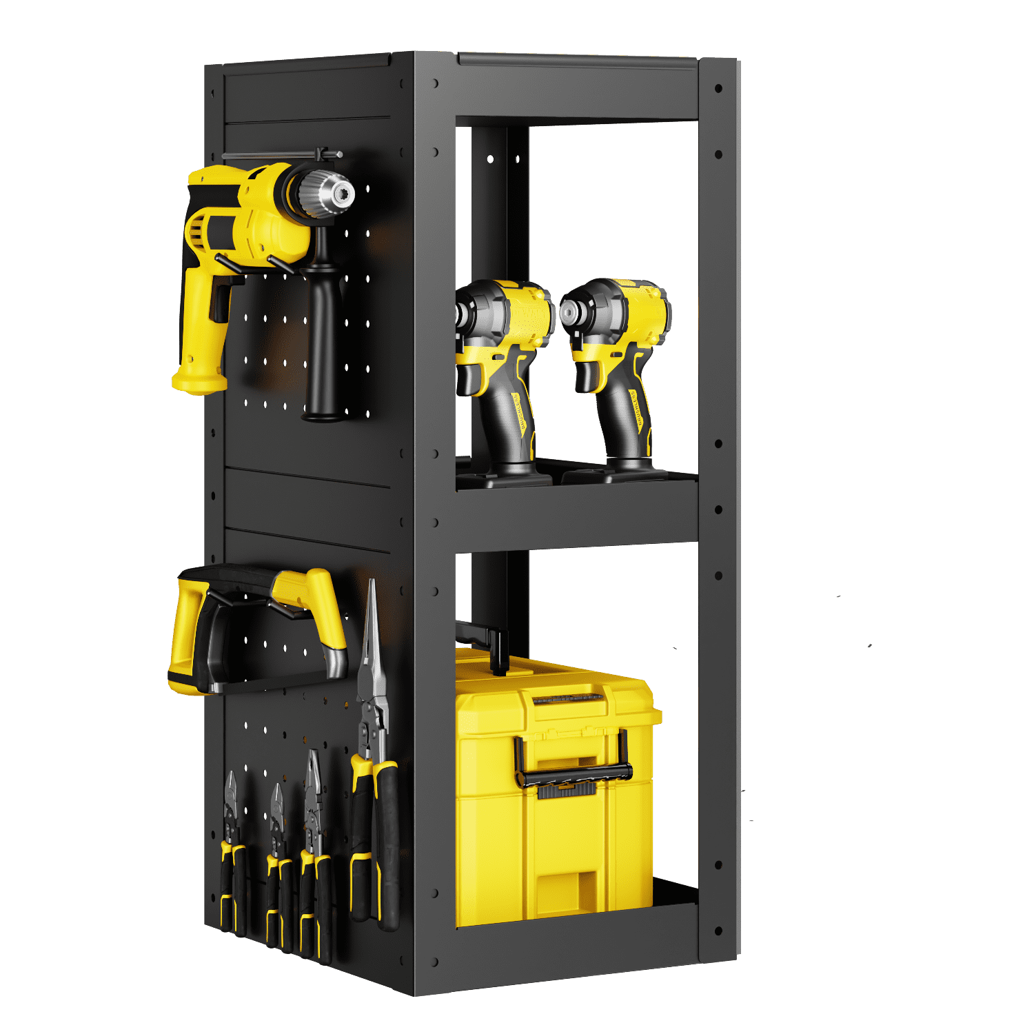 Gewna 8 Drawers Rolling Tool Chest with Locking System,Metal  Storage Cart  with Side Cabinet, Removable Toolbox Organizer for Workshop, Garage