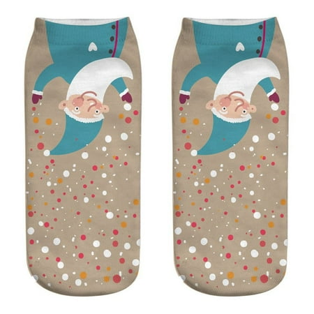 

Wodofoxo Promotion Casual Work Business Socks 3D Christmas Santa Elk Printing Medium Sports Socks