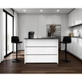 thumbnail image 4 of FM FURNITURE Central Kitchen Island Spacious Storage White Black Engineered Wood, 4 of 7