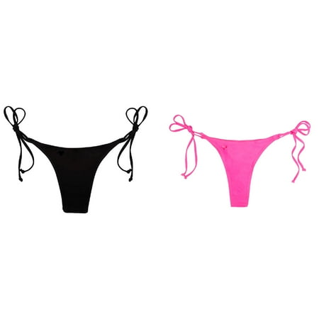 (2-Pack) Kcodviy Side Bottom Thong Swimwear Front Tie Skirt Set Brazilian Bathing Bikini Women Swimwear for Teens Tie Swimsuit Swimwears Tankinis Bikini Swimsuit for Juniors Push Up Set