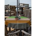 thumbnail image 2 of Outdoor Tablecloth with Umbrella Hole for Patio/Picnic/Party/Camping, Gray Brown Green Waterproof Table Cloth Round Cover Washable, Retro Farmhouse Gradient Wood (Dia 54"), 2 of 8