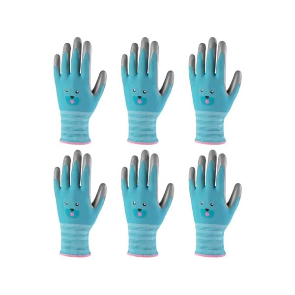 wonima02 Kids Gardening Gloves, Nitrile Coated Children Yard Work Gloves with Grip, Suitable for Toddlers, Children, Girl, Boy
