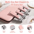 thumbnail image 5 of ILAVYO 18Pcs Manicure Set, Stainless Steel Nail Care Kit with Nail Clippers, Grooming Tools and Travel Case, Peach Pink, 5 of 7