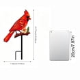 thumbnail image 3 of Metal Flower Garden Stake, Cardinal Garden Decor, Metal Yard Art Outdoor and Garden, Flower Bed Decorations Outdoor, 14X10 Inch Flat Red Cardinal Metal Ground Stake, Weatherproof, 3 of 4