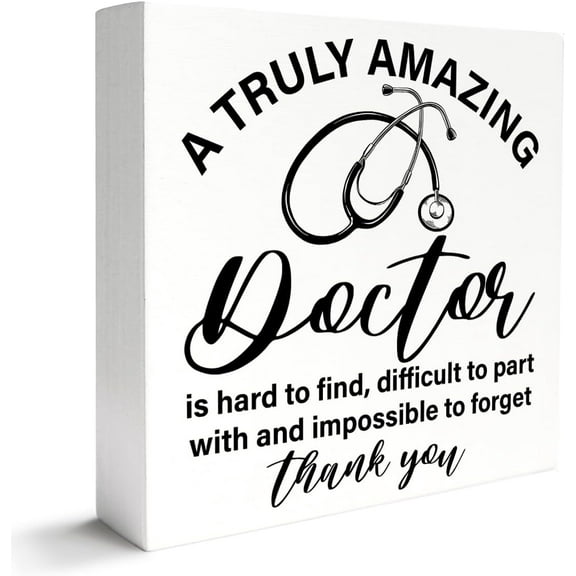 Zomyto 5"x5" Doctor Gifts, Appreciation Thank You Gifts for Doctor, Doctor Retirement Gifts, New Doctor Medical Students Graduation Gifts, A Truly Amazing Doctor, Wooden Box Sign