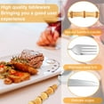thumbnail image 4 of Grusce Bamboo Silverware Set Stainless Steel Tableware Set Natural Bamboo Utensil Flatware Set Spoon Fork Knives Bamboo Handle Cutlery Set for Kitchen Wedding Home Restaurant Party (30 Pcs), 4 of 10