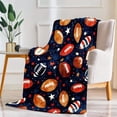 thumbnail image 6 of Football Blanket Football Throw Blanket Super Soft Plush Flannel Fleece Bedding Footballs Gifts for Boys Girls Men Women Lovers Adults Stuff for Couch Sofa Bed Room Decor 40"X50", 6 of 7
