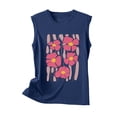 thumbnail image 5 of Women’S Floral Prited Sleeveless Shirts Round Neck Causal Tank Tops Lightweight Breathable Camisole Slim Fitted Cami Going Out Workout Vest Summer 2025, 5 of 5