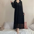 thumbnail image 3 of Municipal Lace Women Nightgown Ruffles Sleepwear Woman Long Sleeves Nightwear Autumn Night Dress New in One Piece Bow Home Pajamas, 3 of 6
