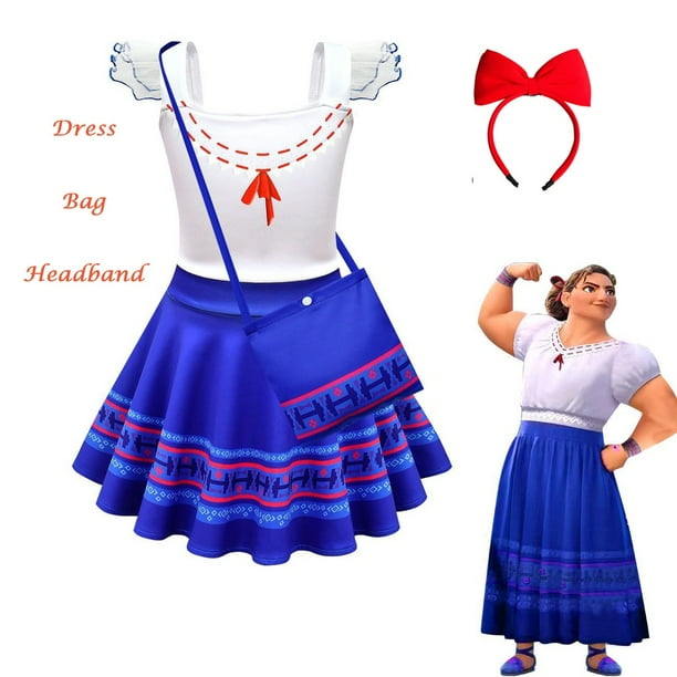 Encanto Mirabel Isabella Madrigal Cosplay Disfraz De Niña Vestido De Fantasía Vestidos De Halloween Princesa Gafas Pendientes