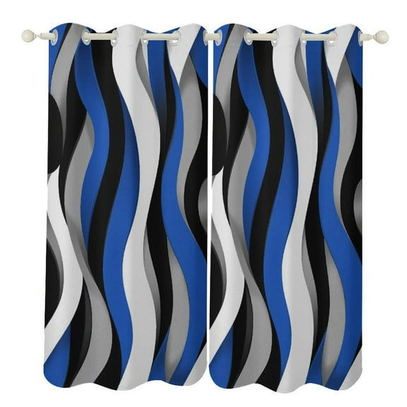 Stereo Abstract Line Gradient (1)-2 2 Panels Blackout Curtains for Bedroom Living Room Drapes Kitchen Room Window Blackout Curtain Grommet