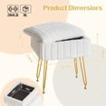 thumbnail image 4 of Kbun Faux Fur Vanity Stool with Storage, Makeup Ottoman Chair with Upholstered Seat, Metal Legs & Anti-Slip Feet for Bedroom, Living Room, White, 4 of 9