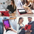 thumbnail image 6 of Dteck Case for iPad Mini 7 A17 Pro 2024 / iPad Mini 6 2021 8.3 Inch, Heavy Duty Silicone+PC Shockproof Rugged Protective Case Stand Cover for iPad Mini 7th/6th Generation 8.3",Red+Black, 6 of 6