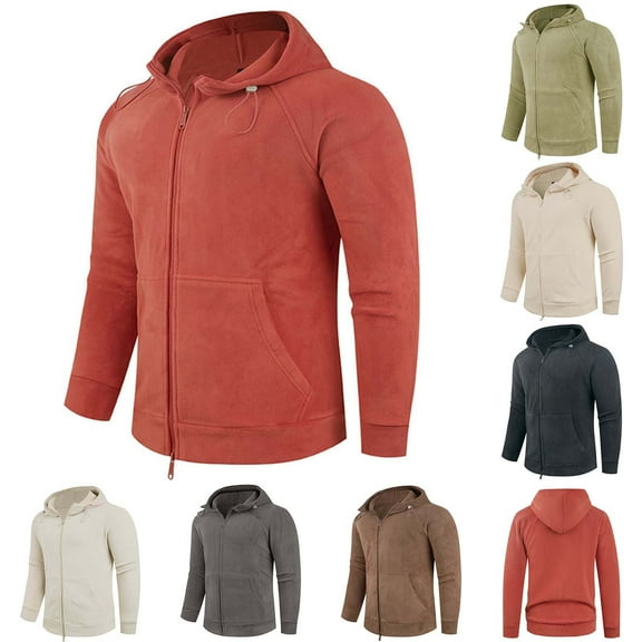 BiZtdJrK Dark Gray Men's Zip Up Hoodie Lightweight Long Sleeve Basic Slim Fit Cotton Sweatshirt Jackets with Pocket L