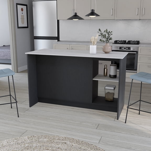 LHKJ Kitchen Island, Black and Onyx