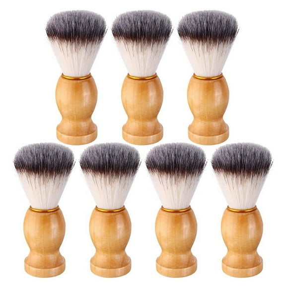 7Pcs Men Shaving Brush Wood Handle, Salon Tools