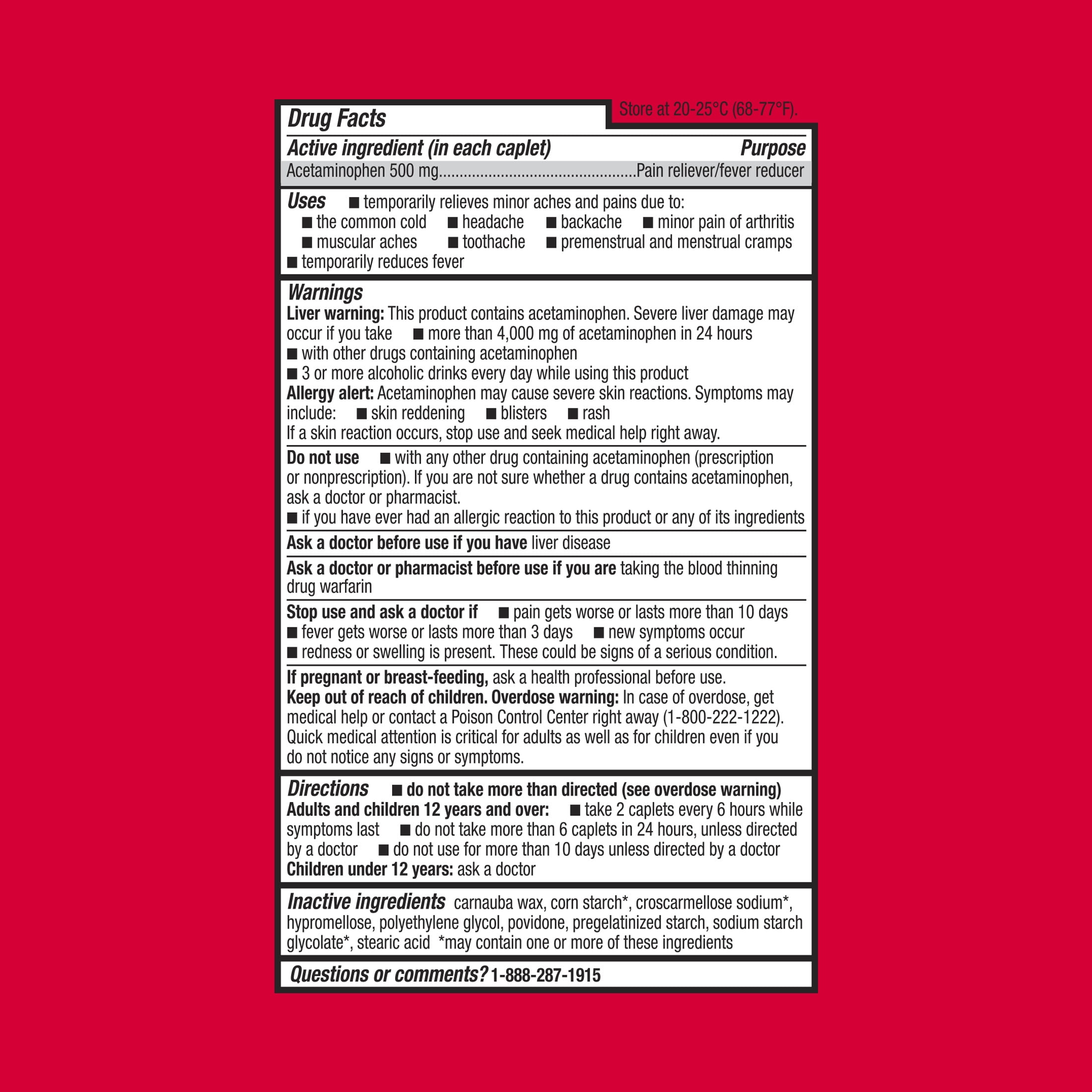Equate Extra Strength Acetaminophen Caplets, 500 mg, 200 Count