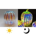 thumbnail image 4 of Fall Lighted Glass Pumpkins – Battery Operated Mercury Glass Pumpkin Decor with LED Lights, Autumn Thanksgiving Halloween Table Centerpiece Decorations for Home, Fireplace, Mantel, 4 of 6