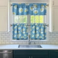 thumbnail image 3 of Rustic Boho Kitchen Curtains 24 Inch - 3 Panel Vintage Floral Set with Blooming Wildflowers, Farmhouse Rod Pocket Drapes, 3 of 5
