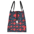 thumbnail image 4 of Vsdgher Rose Flowers Print Insulated Reusable Bags with Sturdy Zipper and Handles, Foldable Totes for Hot or Cold Food Bring or Delivery, 4 of 8