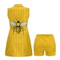 thumbnail image 5 of COEQINE Bee and Beehive Yellow Print Women's Golf Dress Sleeveless V-Neck Breathable Athletic Dresses with Built in Shorts and Pockets Lightweight 2 Piece Set Workout Outfits, XS, 5 of 7