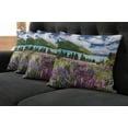 thumbnail image 2 of Ambesonne Nature Throw Pillow Cover 4 Pack, Lake Floral Petals, 16", Purple Fern Green, 2 of 6