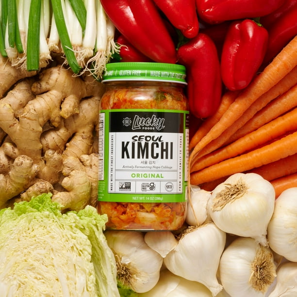 Lucky Seoul Original Kimchi, 14 oz Jar - Walmart Business Supplies