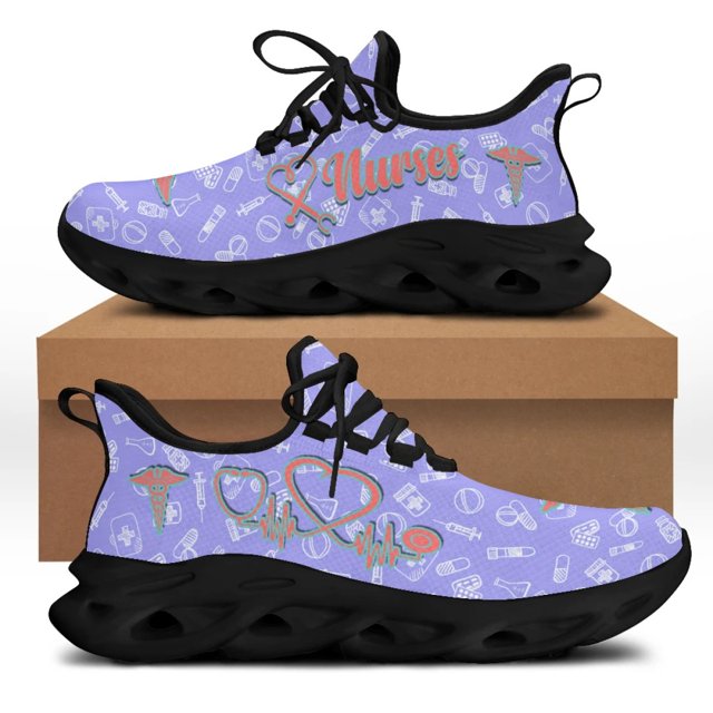 Zapatillas deportivas ligeras de malla con estampado de médico y enfermera para mujer, zapatos casuales gruesos, tendencia