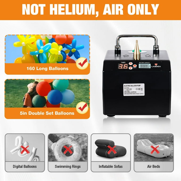 Lagenda lagenda b231 electric air inflator singel nozzle digital timer  electric balloon inflator