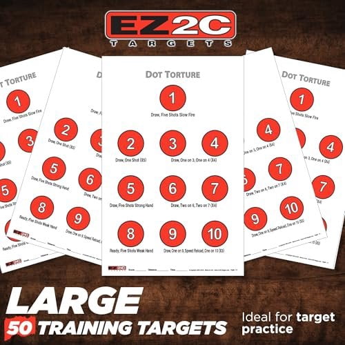 50 EZ2C Targets Style 17: Dot Torture Training Drill Paper Targets 11"x17"Tear-off Pad of 50