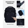 thumbnail image 4 of WANDF Travel Backpack With 16 Pockets, 17'' Airline Approved Carry on Luggage,Waterproof Personal Item Bag Fit 15.6" Laptop, Lightweight Casual Daypack for Weekender Business Hiking(Black Bag), 4 of 12