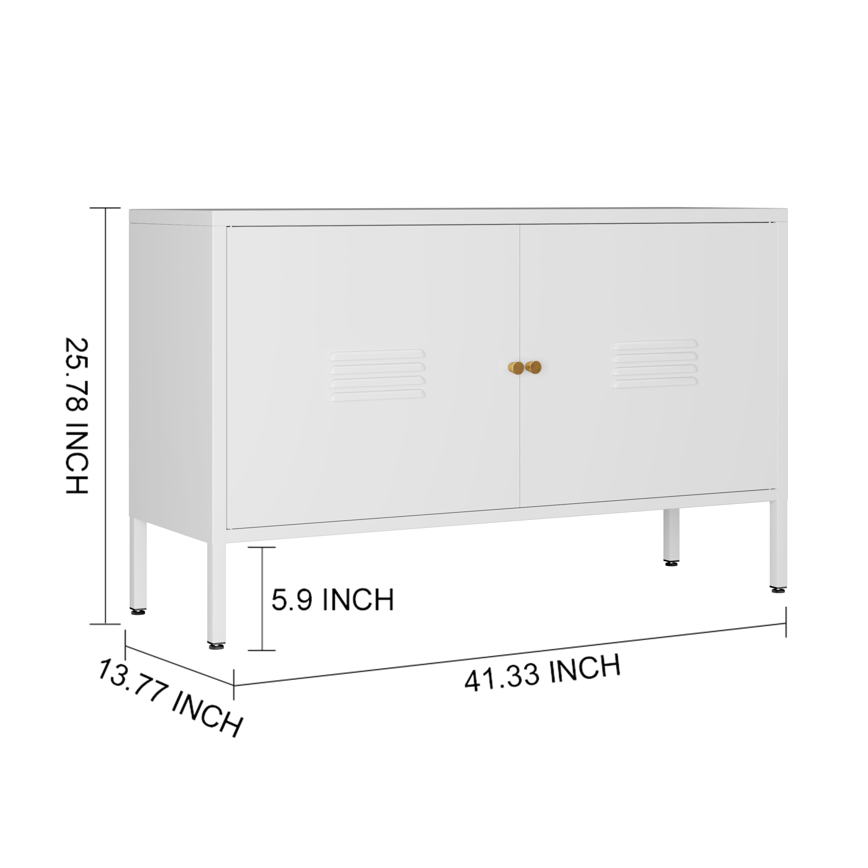 Metal Accent Storage Cabinet for Bed Room,Living Room,Home,Hotel,Office,Garage,2-Tier, Removable Shelf