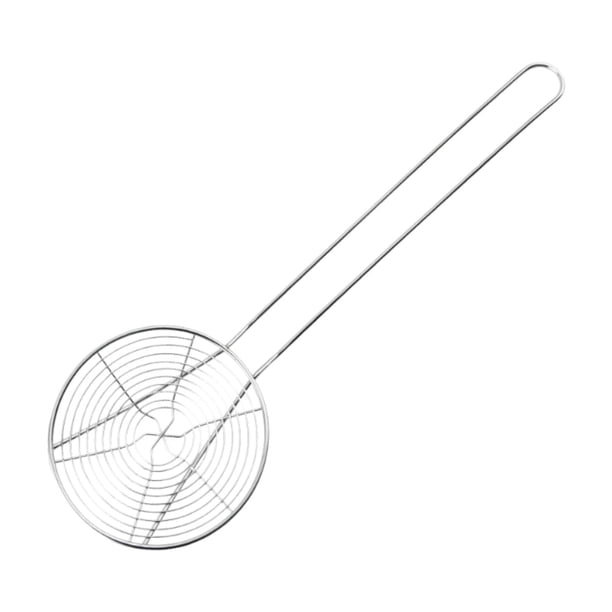 Colador de araña, espumadera de acero inoxidable con mango largo, herramienta de cocina, colador de cocina, cucharón, espumadera, cucharón para